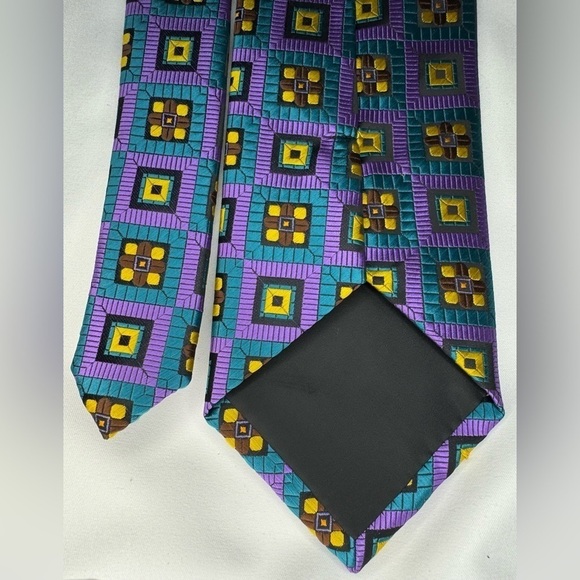 NEW Steven Land Men’s Tie with Double Sided Matching Pocket Square - Picture 10 of 11